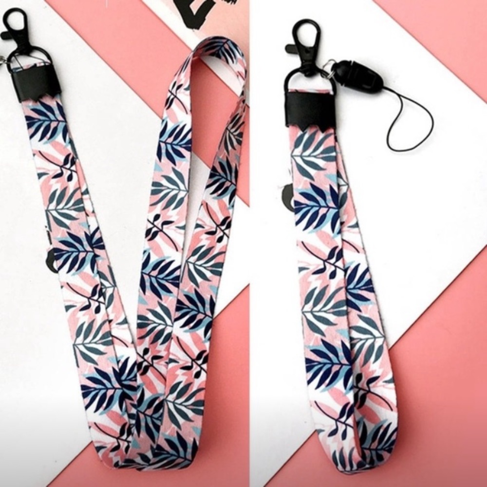 (2) PC (Leaf Design) Lanyard Keychain Set